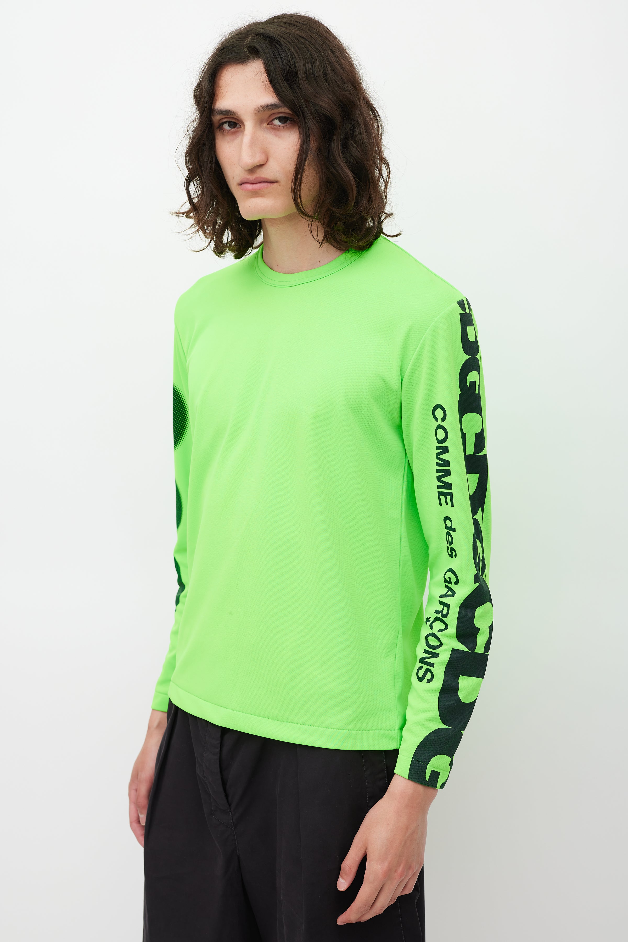 Comme des Garçons // Neon Green & Black Logo Top – VSP Consignment