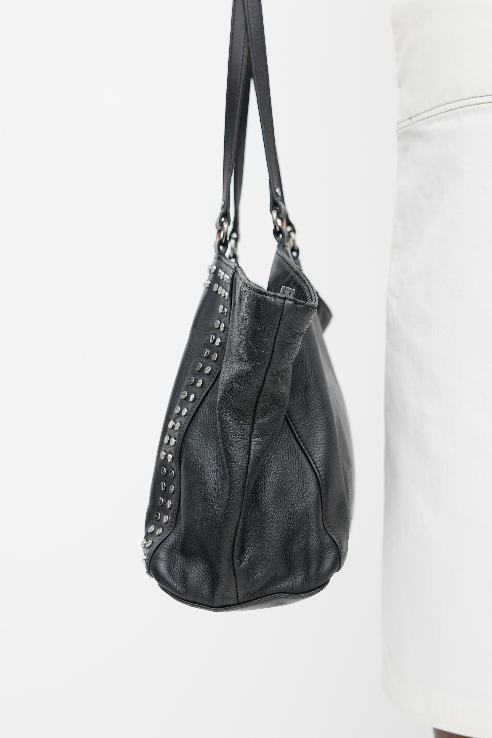 Diesel // Black & Silver Leather Stud Bag – VSP Consignment