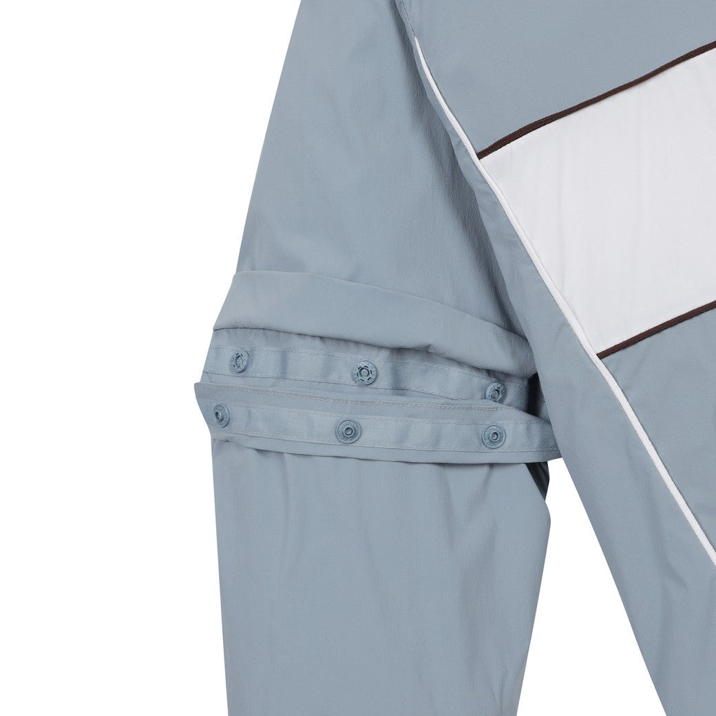 MEN デタッチャブルスリーブハーフジップ ライトブルー