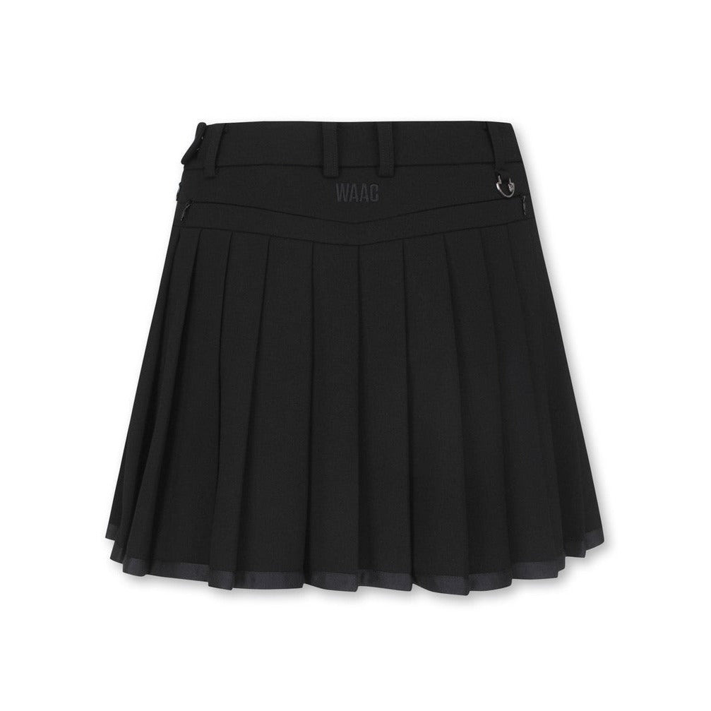 WAAC ワック ゴールドポイント プリーツキュロットスカート ポーチ付き トドラー バッグつきプリーツキュロットスカート(110cm 黒): キッズ