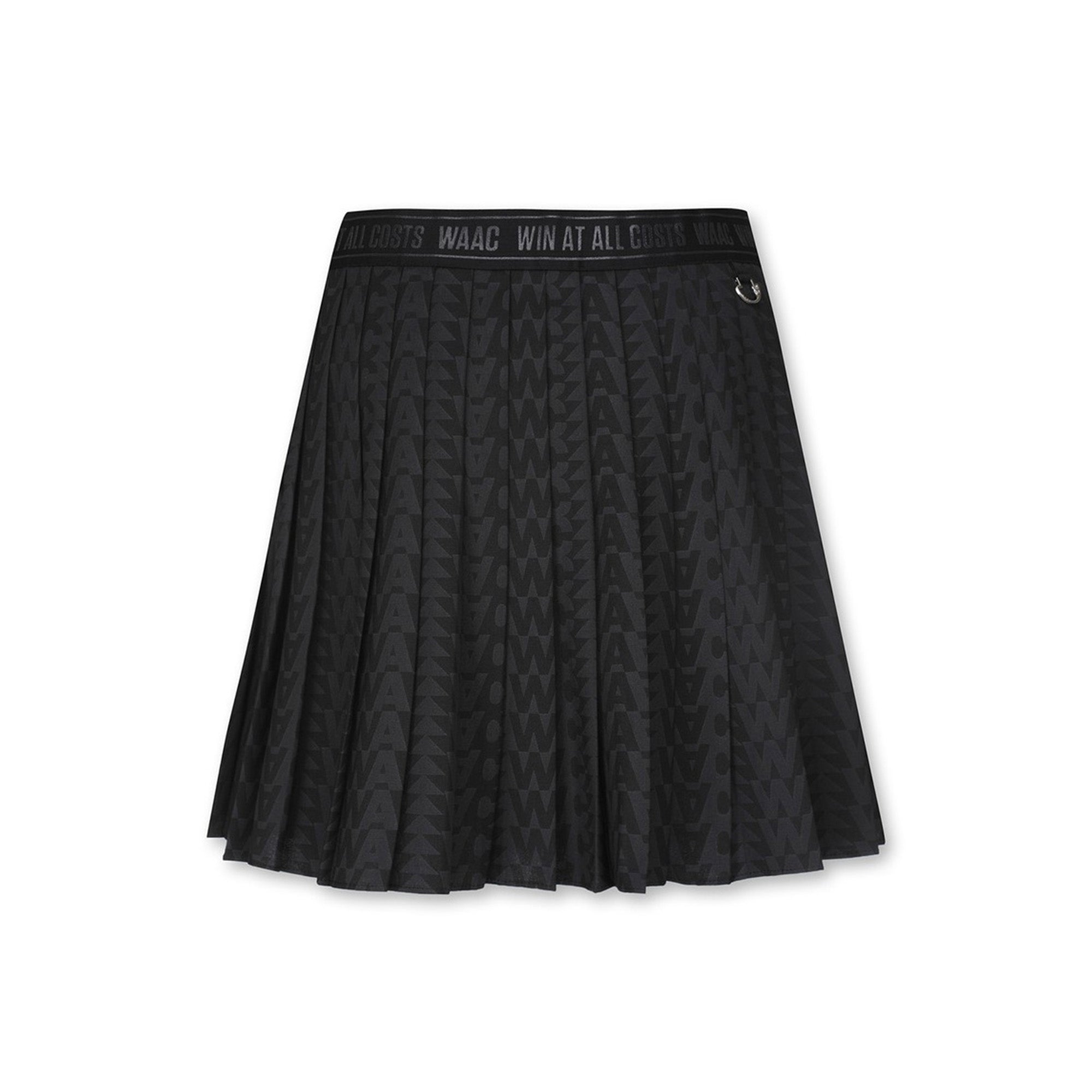 WAAC ブラック プリーツスカート 24 WOMEN ウールライクプリーツスカート ブラック