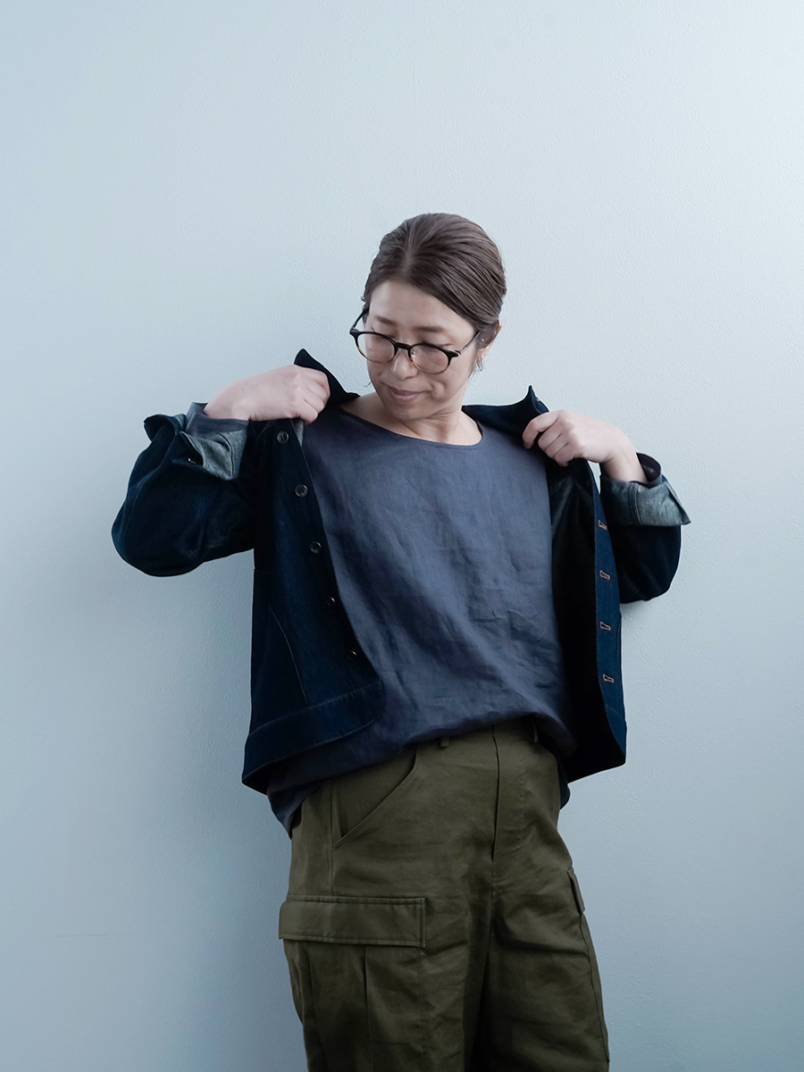 リネントップス】下着をつけずに快適に過ごせる トッキノン長袖