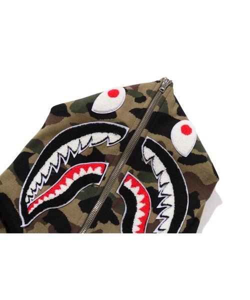 A BATHING APE 1ST CAMO SHARK Relaxed Fit Full Zip Hoodie Green