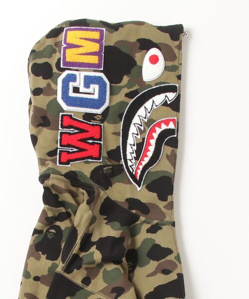 A BATHING APE Kapüşonlu Ceket Relaxed Fit Full Zip 1ST CAMO SHARK