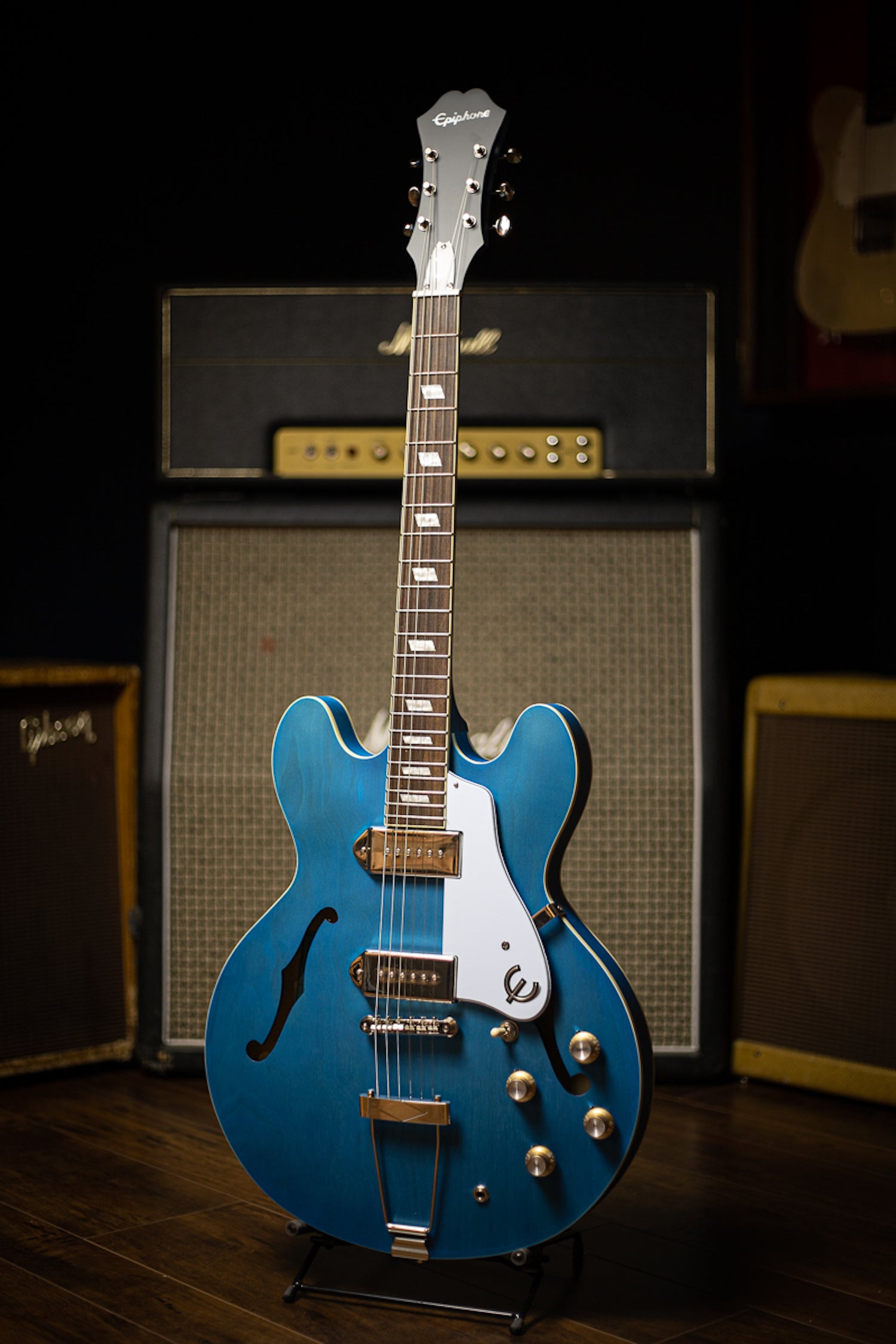 Epiphone Casino Worn Electric Guitar - Worn Blue Denim – Walt
