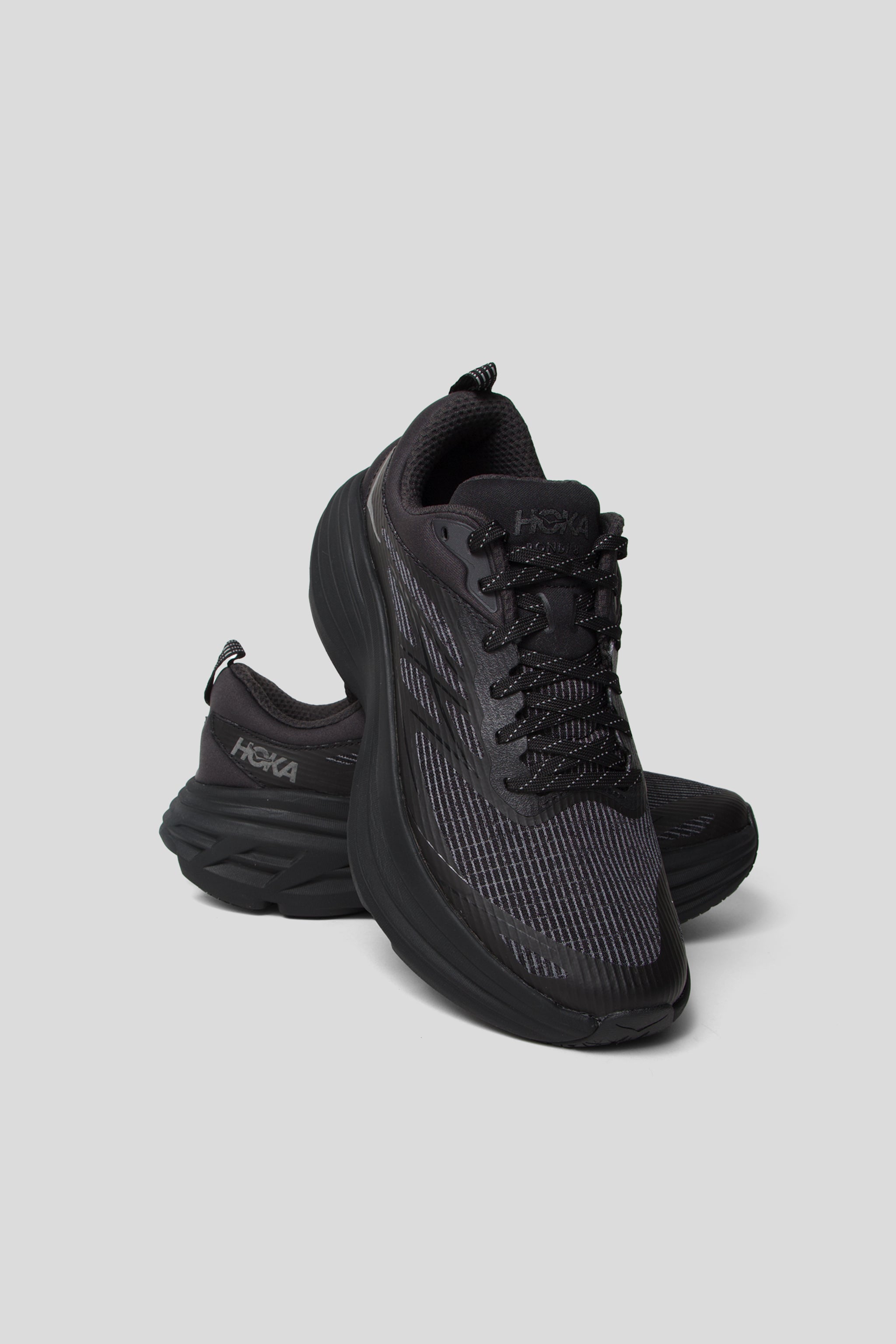HOKA All Gender Bondi 8 TS Caged - Black/Black | Wallace