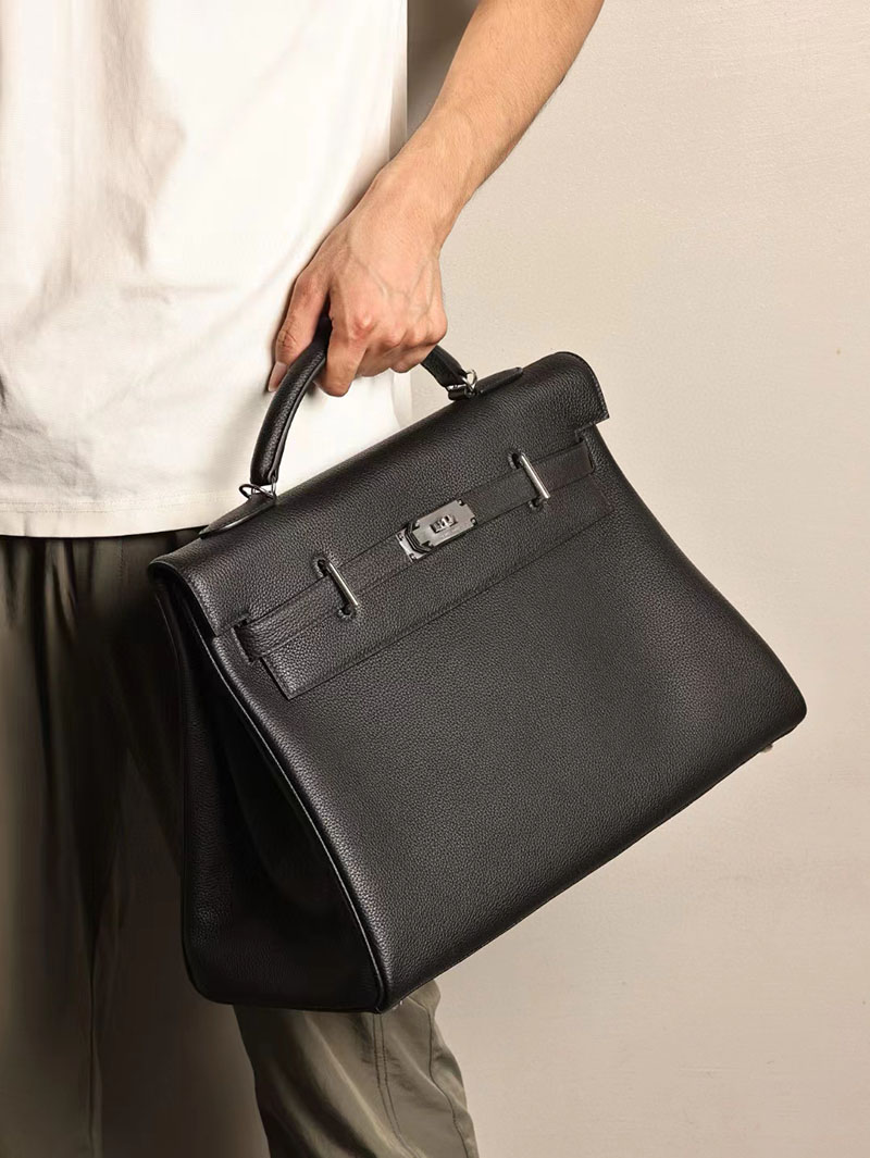 エルメス マキシケリー42 メンズ HERMES ケリー 42cm 内縫い 黒