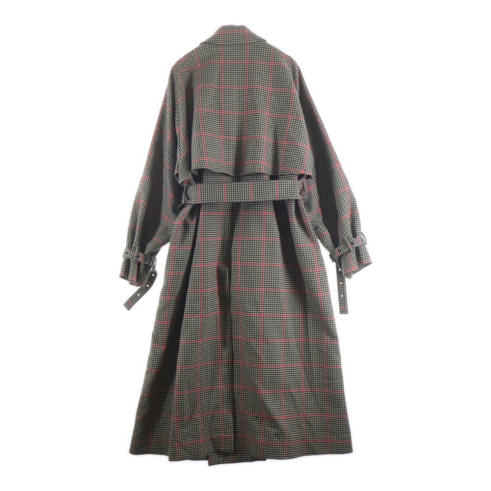 HYKE(ハイク) 21AW PLAID DOUBLE FACE TRENCH COAT ガンクラブチェック