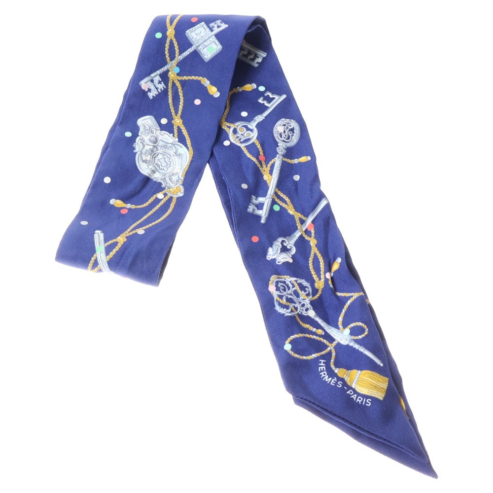 HERMES(エルメス) ツイリー レクレアポア スカーフ ブルー シルク