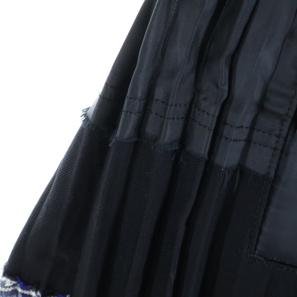Sacai(サカイ) チェック柄 ドッキング プリーツロングスカート