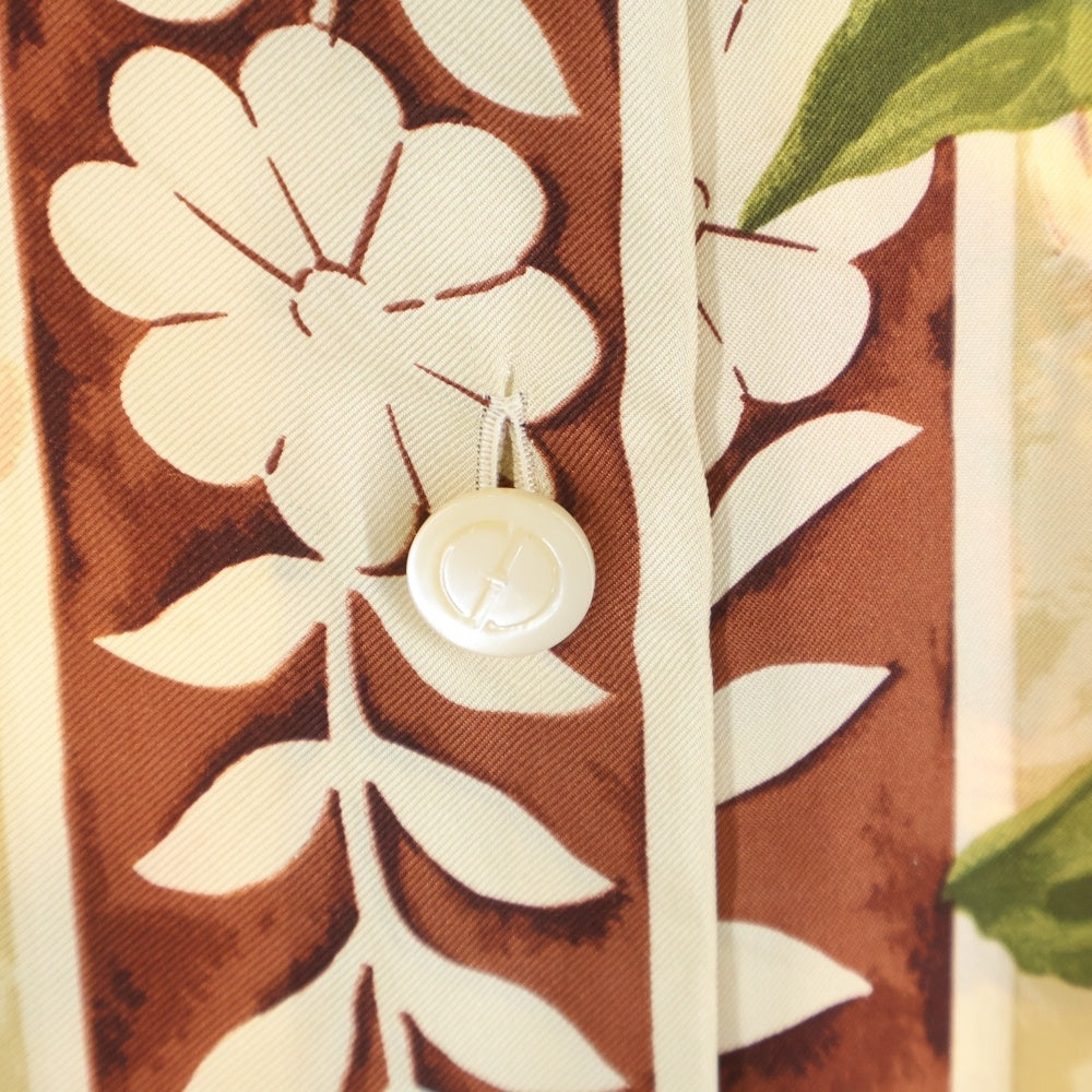 GUCCI(グッチ) トムフォード期 フラワー シルクシャツ ベージュ レディース