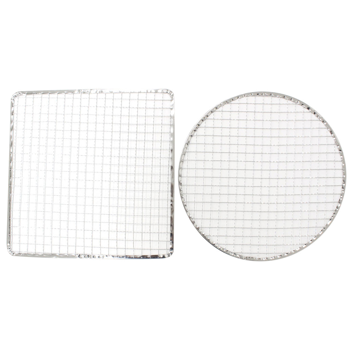 まとめ買い】焼き網 グリル網 BBQネット 丸・角 2P 直径約27cm 0330