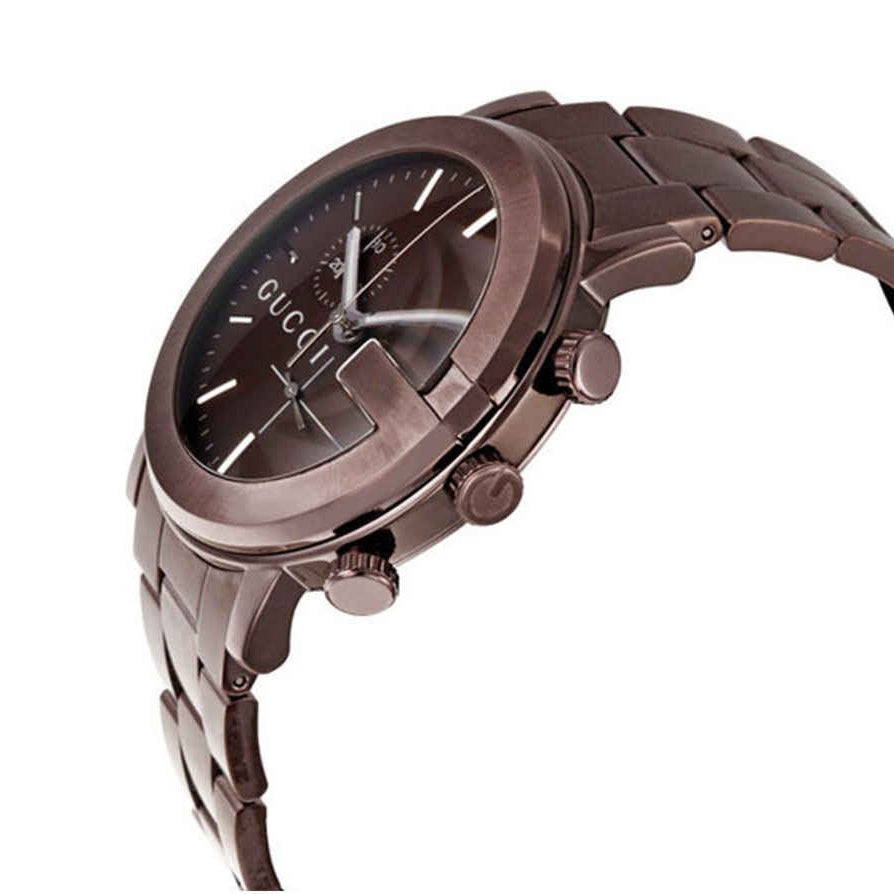 Gucci G Chrono Brown Dial Brown Steel Strap Watch For Men