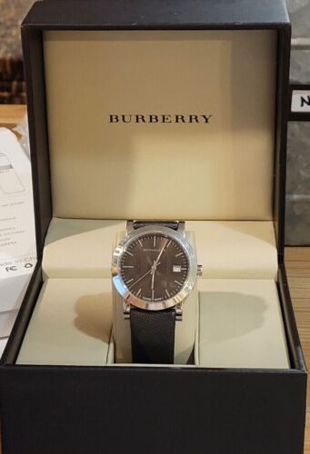 Burberry Smoked Brown Dial Brown Leather Strap Watch for Women