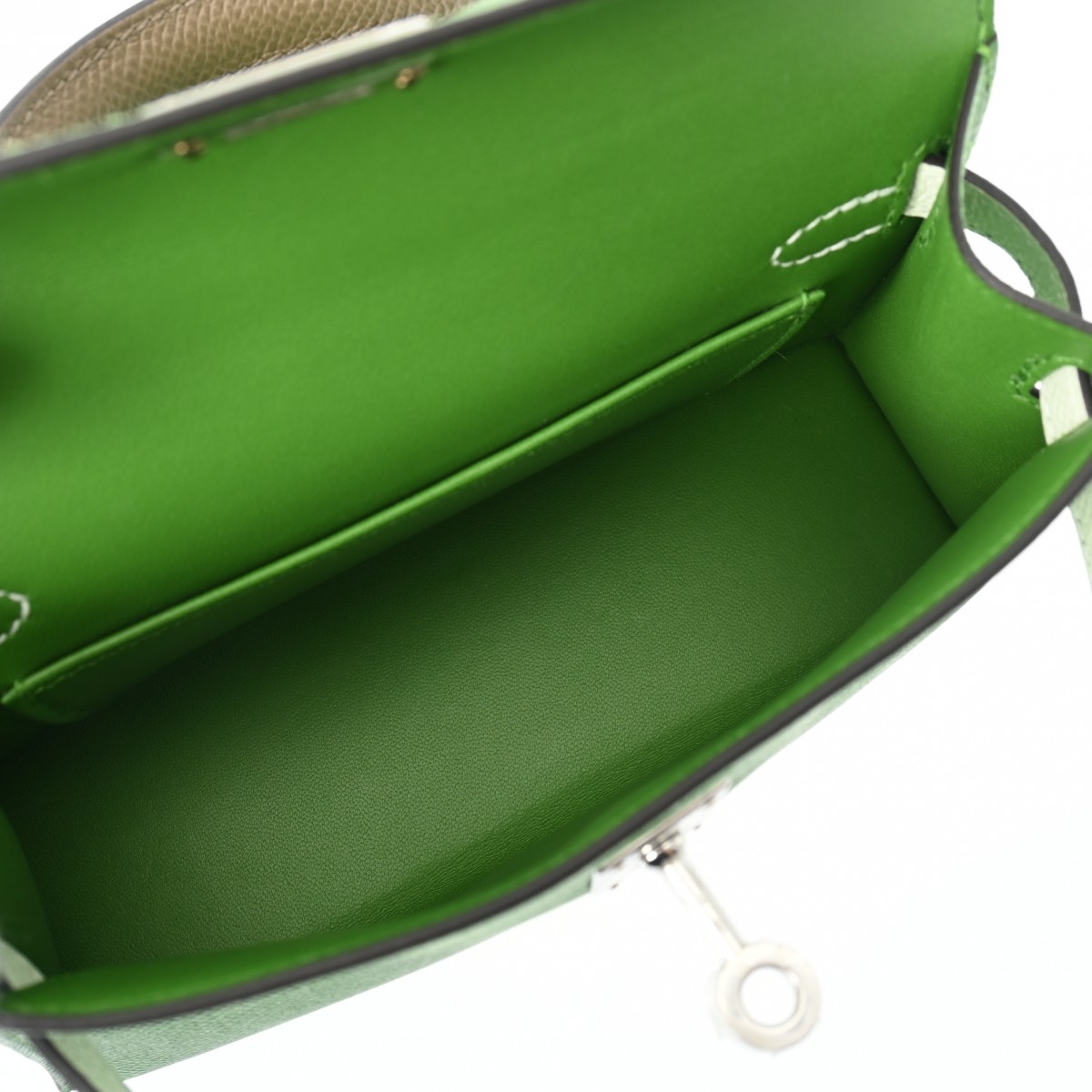 エルメス ミニケリー2 トリコロール ヴェールユッカ/ヴェールフィズ