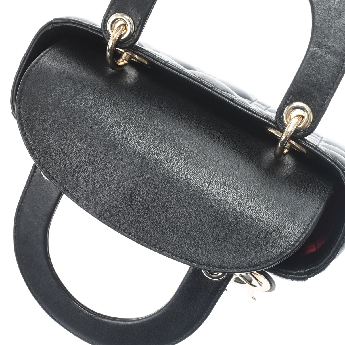 レディディオール カナージュ スモールバッグ ブラック/ゴールド金具