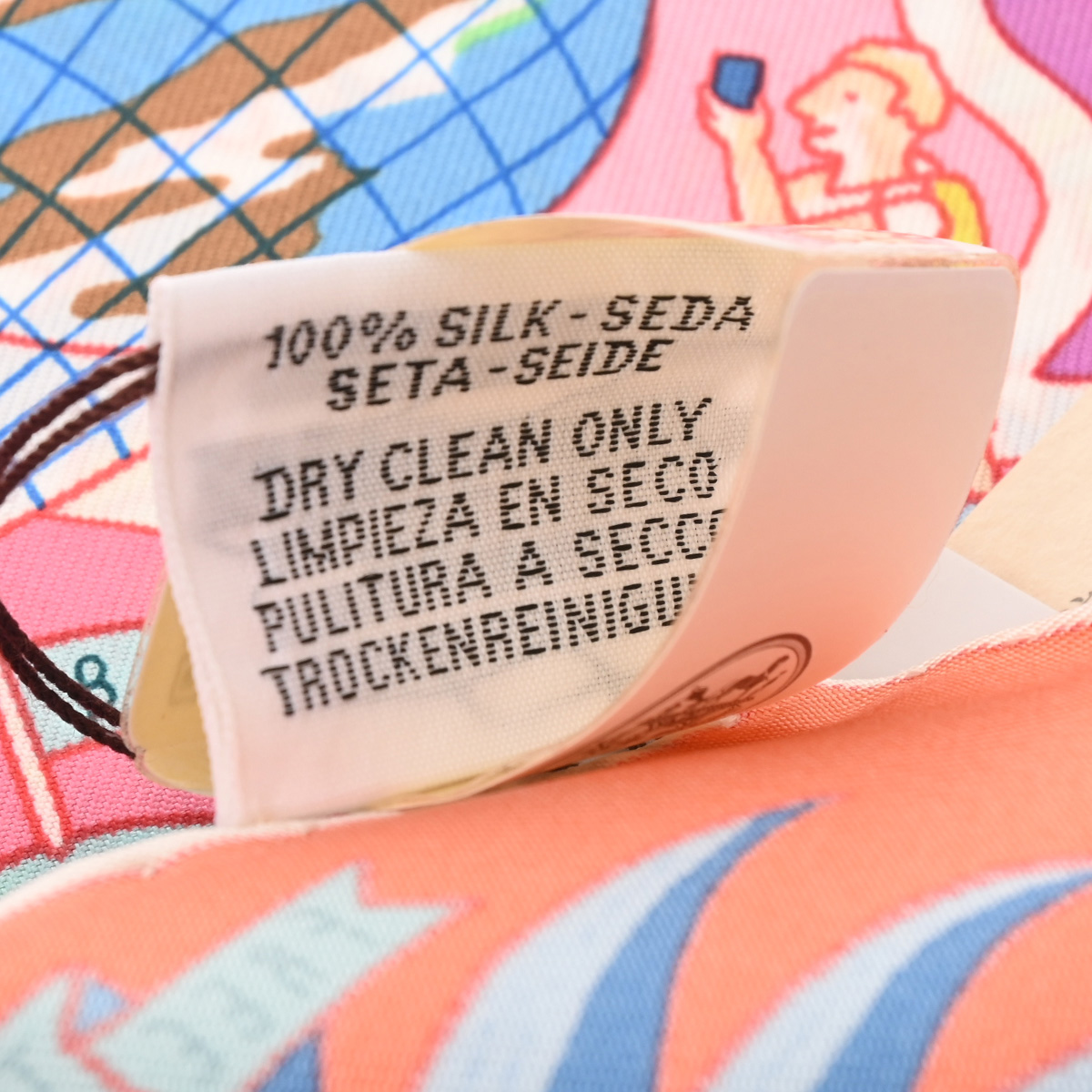 エルメス カレ90 EXPOSITION UNIVERSELL ピンク シルク100