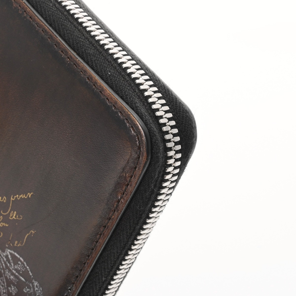 ベルルッティ カリグラフィ ラウンドファスナー ダークブラウン
