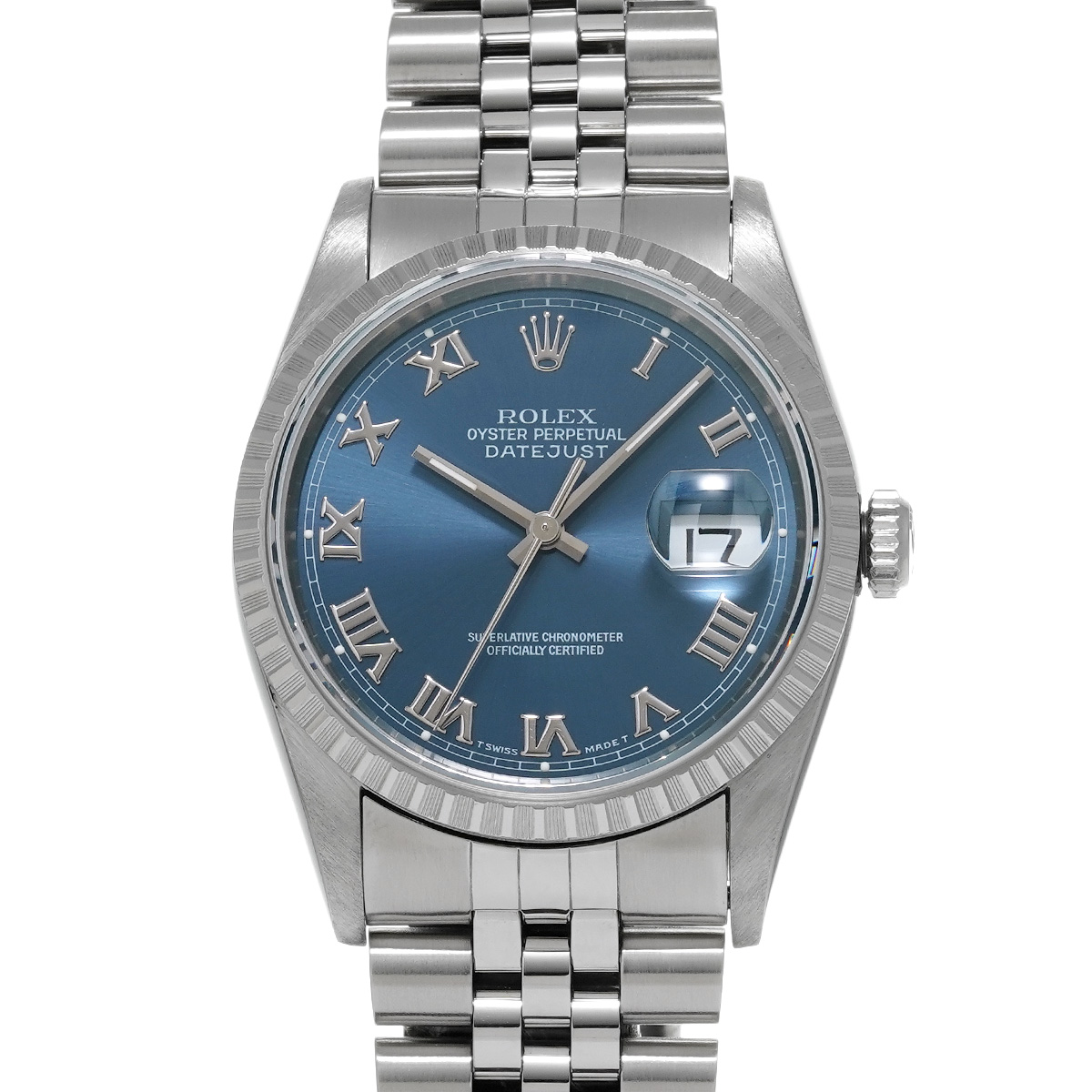ロレックス デイトジャスト 16220 ブルー メンズ 時計 【中古