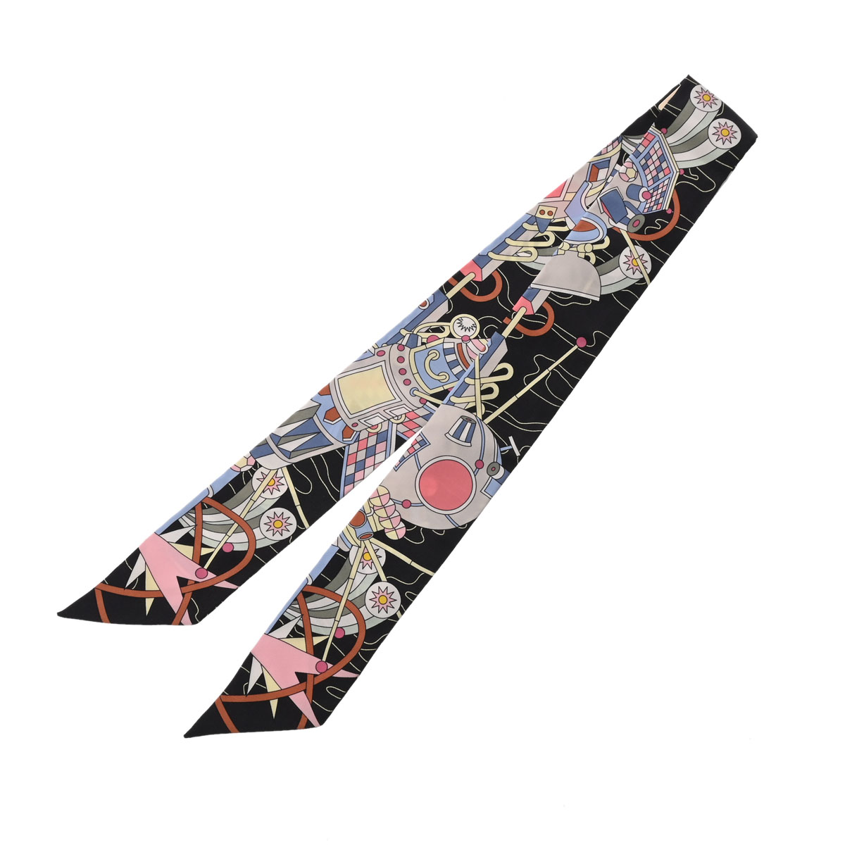 エルメス ツイリー ODYSSEY マルチカラー/ブラック 063707S シルク100