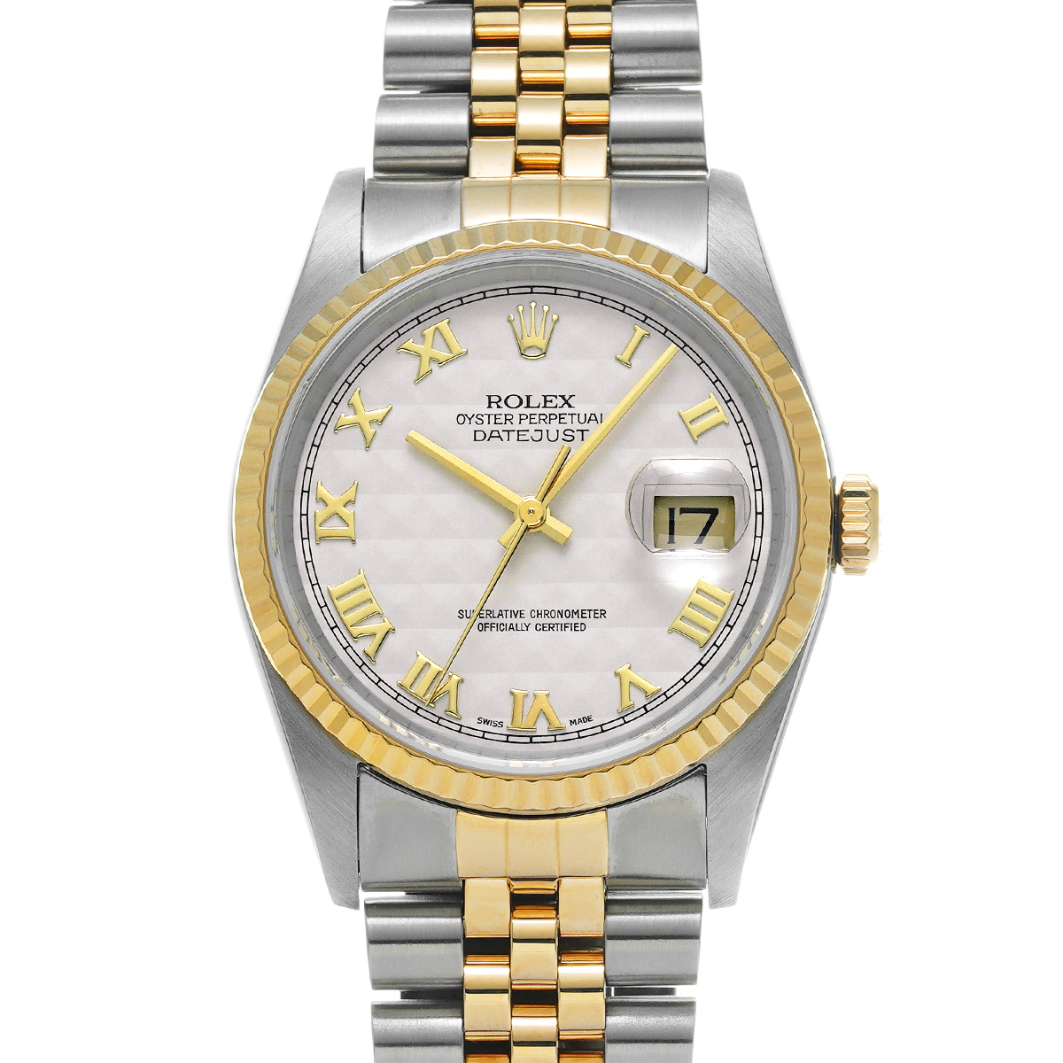 ロレックス デイトジャスト 16233 アイボリーピラミッド メンズ 時計