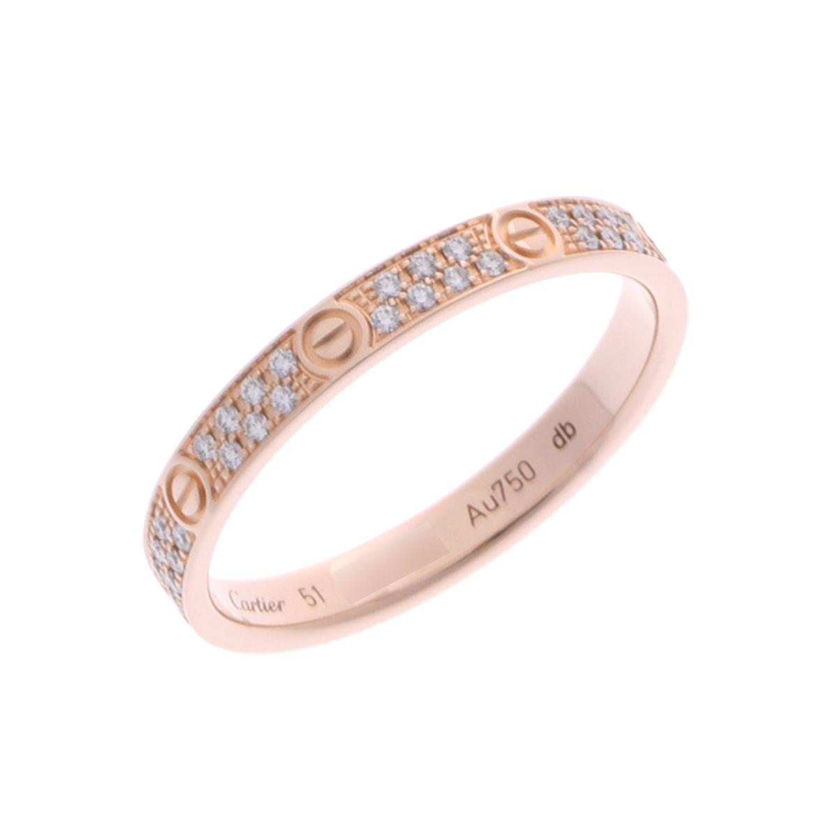 カルティエ ミニラブリング #51 パヴェ ゴールド CRB4218151 K18ピンク