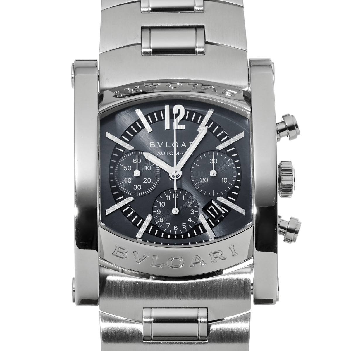 ブルガリ アショーマ AA44S ブルーグレー メンズ 時計 【中古