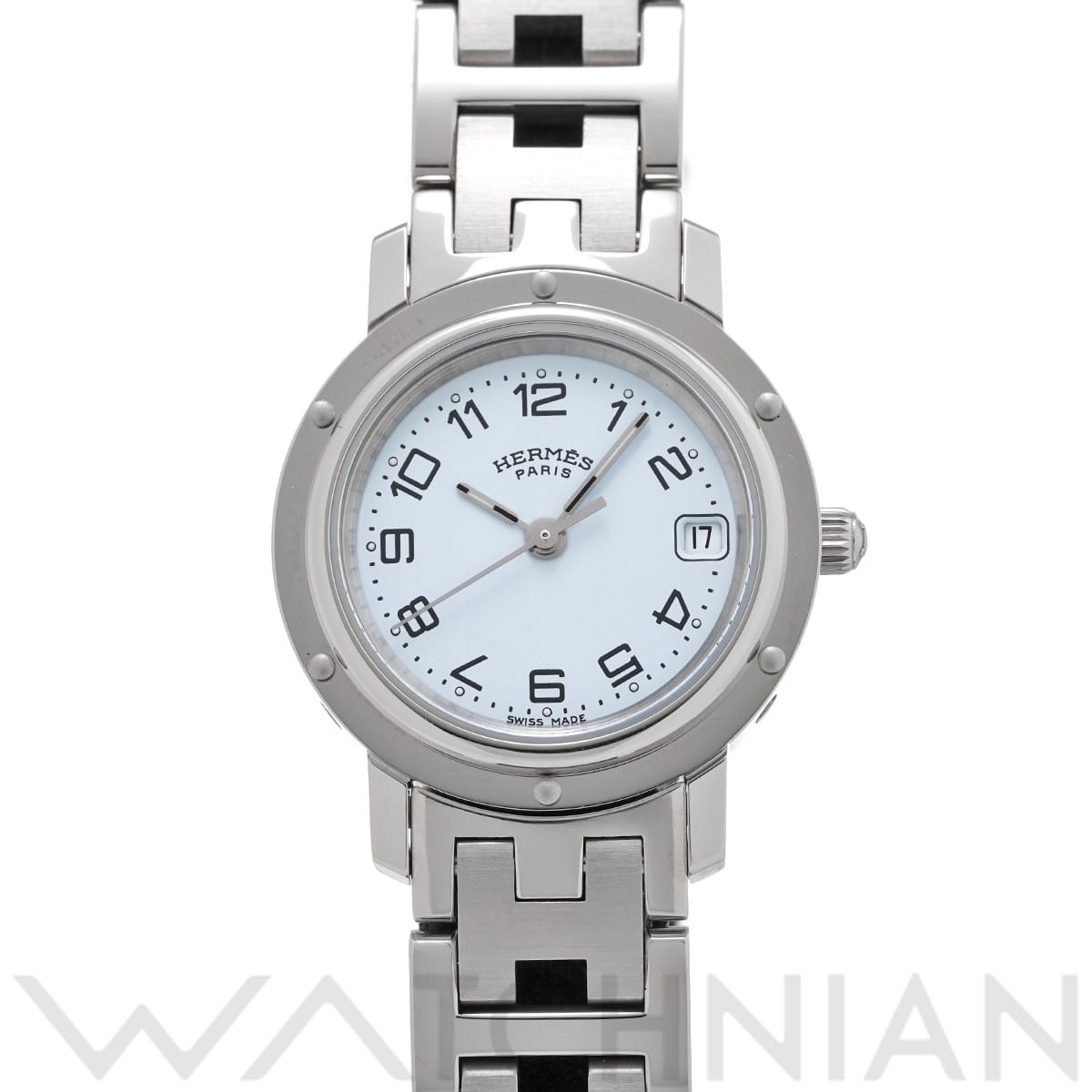 エルメス クリッパー CL4.210 ライトブルー レディース 時計 【中古