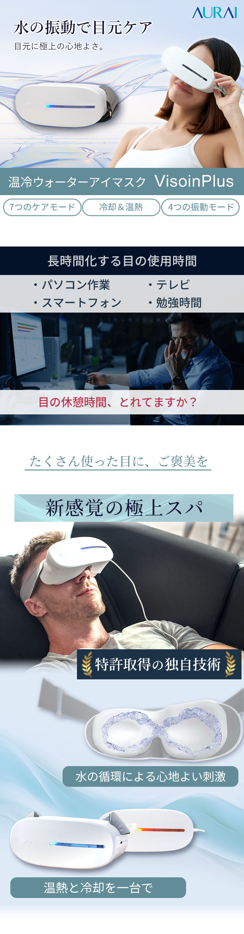 ホット＆クール ウォーターアイマスク VISION PLUS ビジョンプラス VP-01