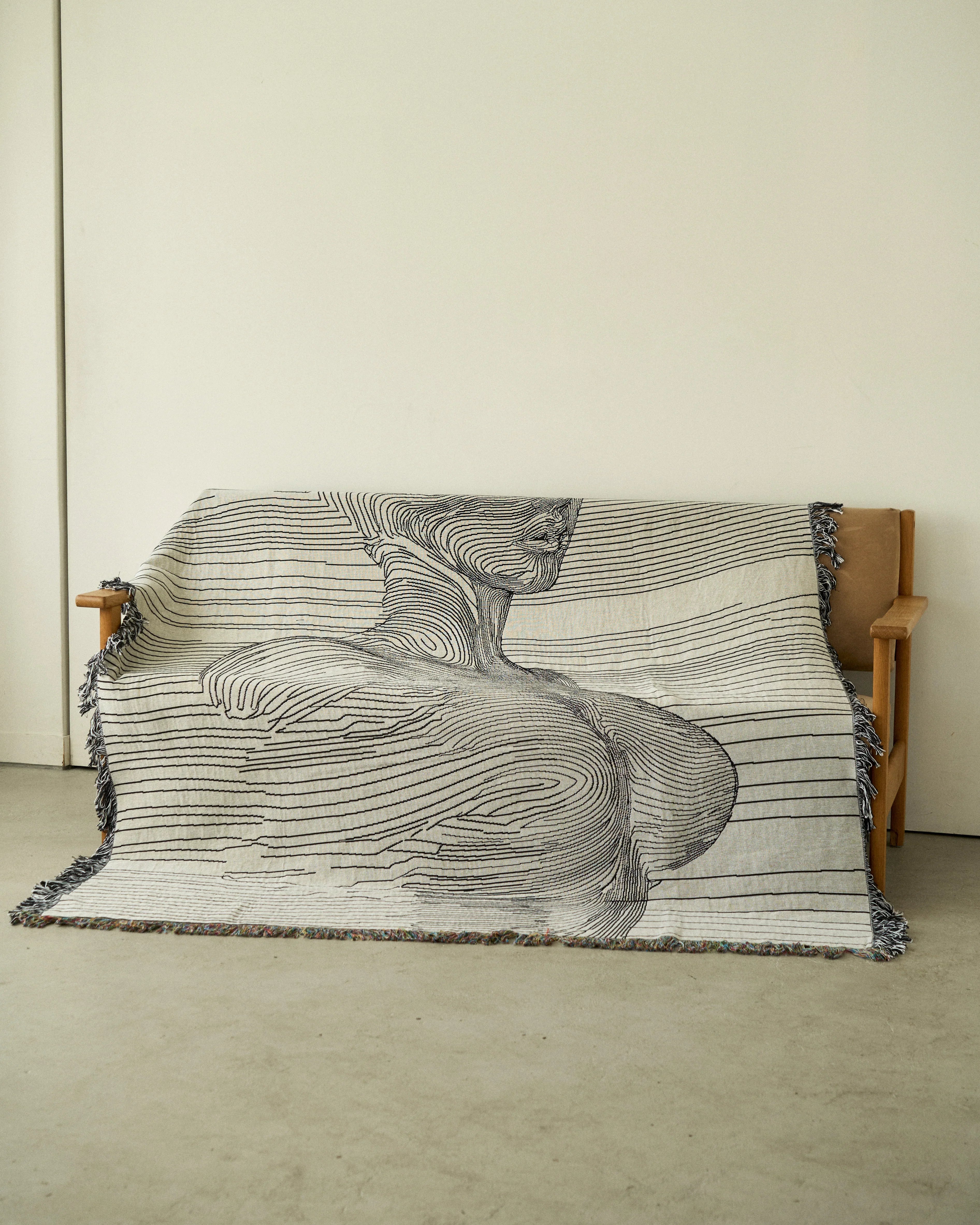 Line Portrait Throw Blanket | iMPeRF