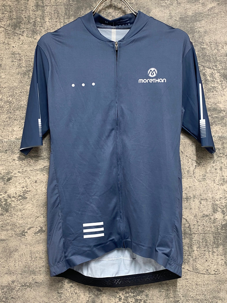 JX896 モーゼン Morethan 半袖 サイクルジャージ グレーネイビー M