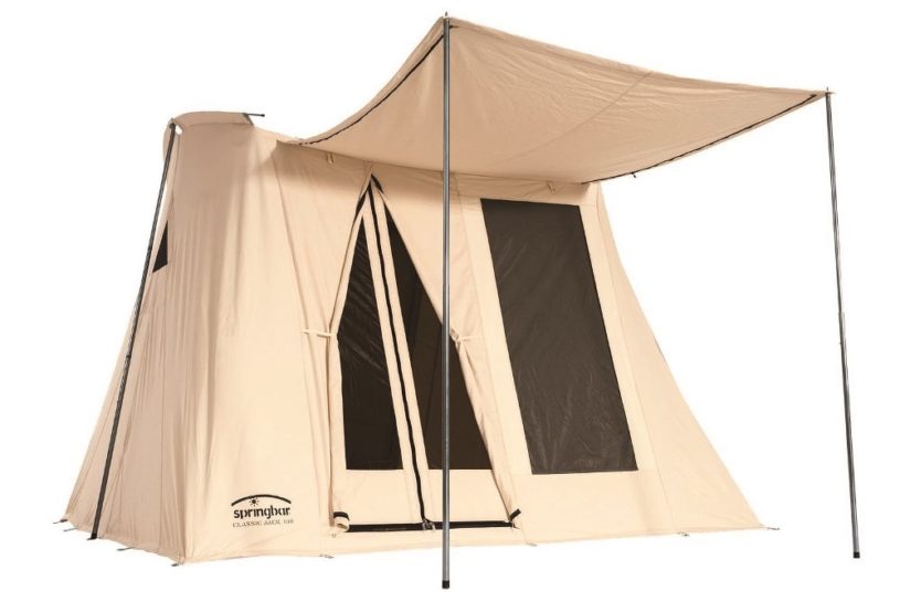 ロッジ型テントの草分け、カーカムスの新型はクラシカルなアイボリー色