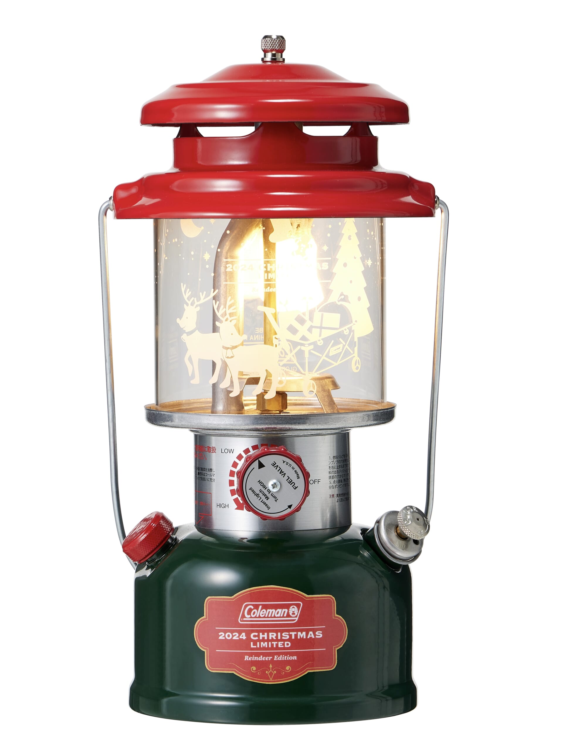 コールマンのクリスマス限定ガソリンランタンに、トナカイとサンタ