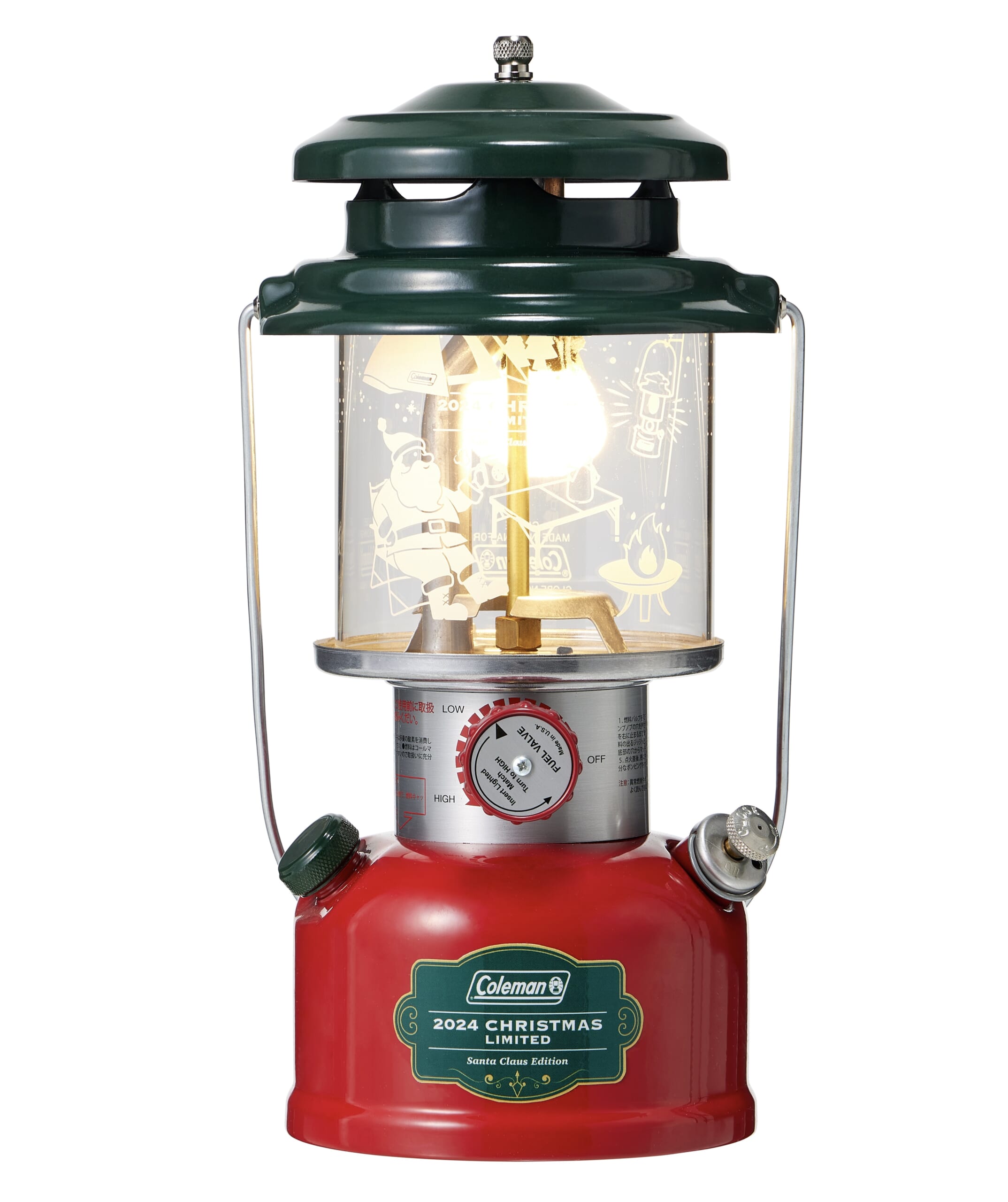 コールマンのクリスマス限定ガソリンランタンに、トナカイとサンタ