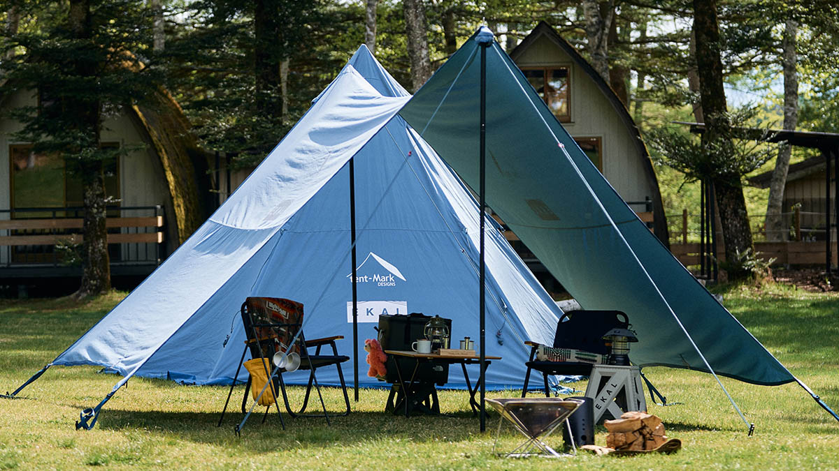 EKAL×テンマクデザインの即完コラボテントに対応する焚き火タープが
