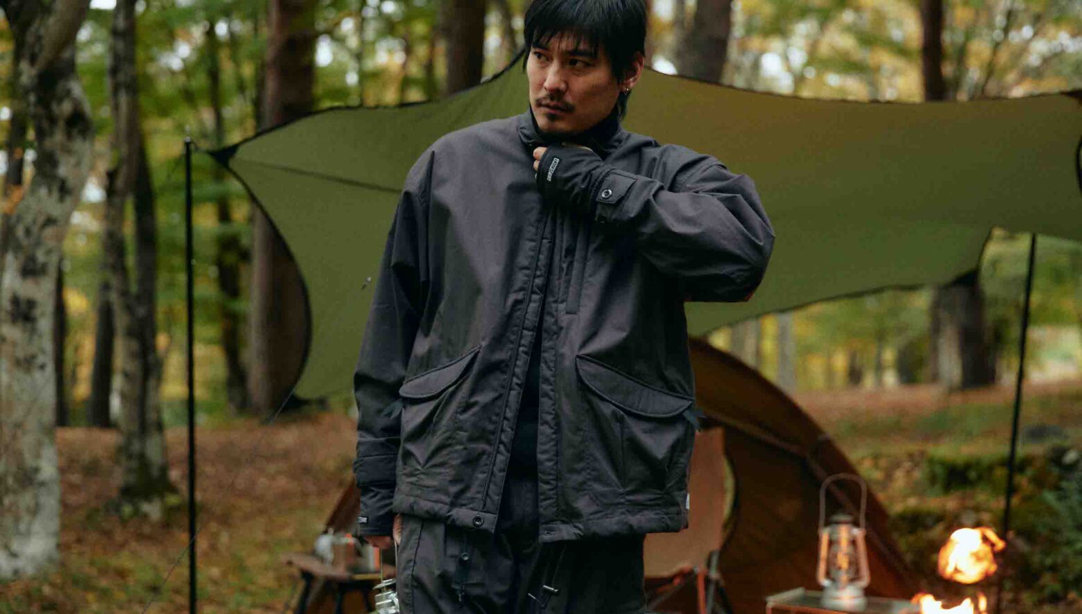 パーリーゲイツ 4WAYジャケット スニード ベスト 3L カモフラ ワッペン