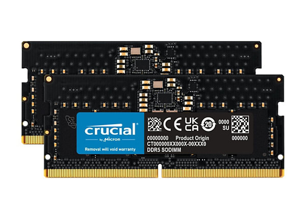 Crucial - DDR5 - kit - 16 GB: 2 x 8 GB - SO-DIMM 262-pin - 5600