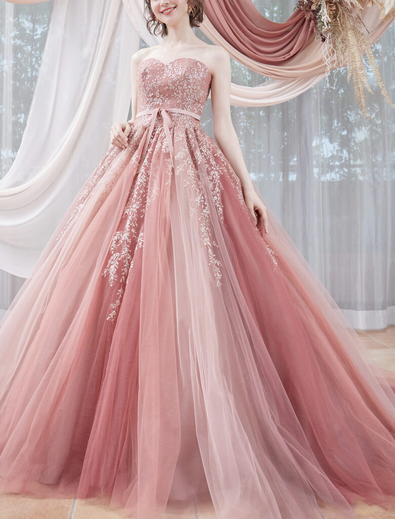 ルルフェリーチェ カラードレス ピンク【LU-0150】お得にレンタル