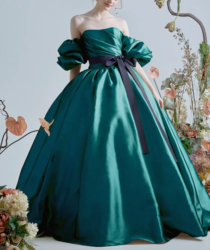 ルルフェリーチェ カラードレスグリーン【LU-0163】7号～11号お得に