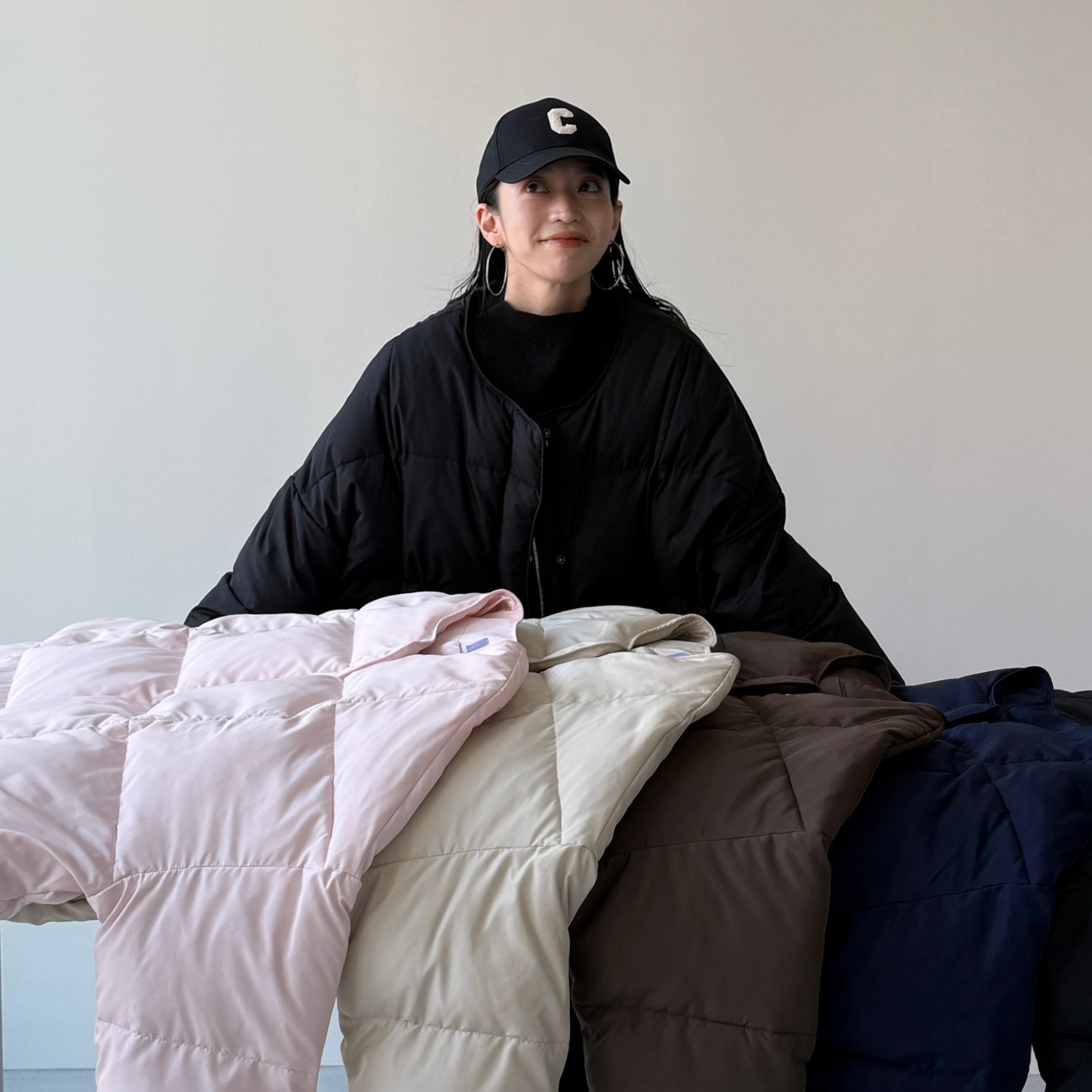 選べるポケット】perfect silhouette down / black （パーフェクト