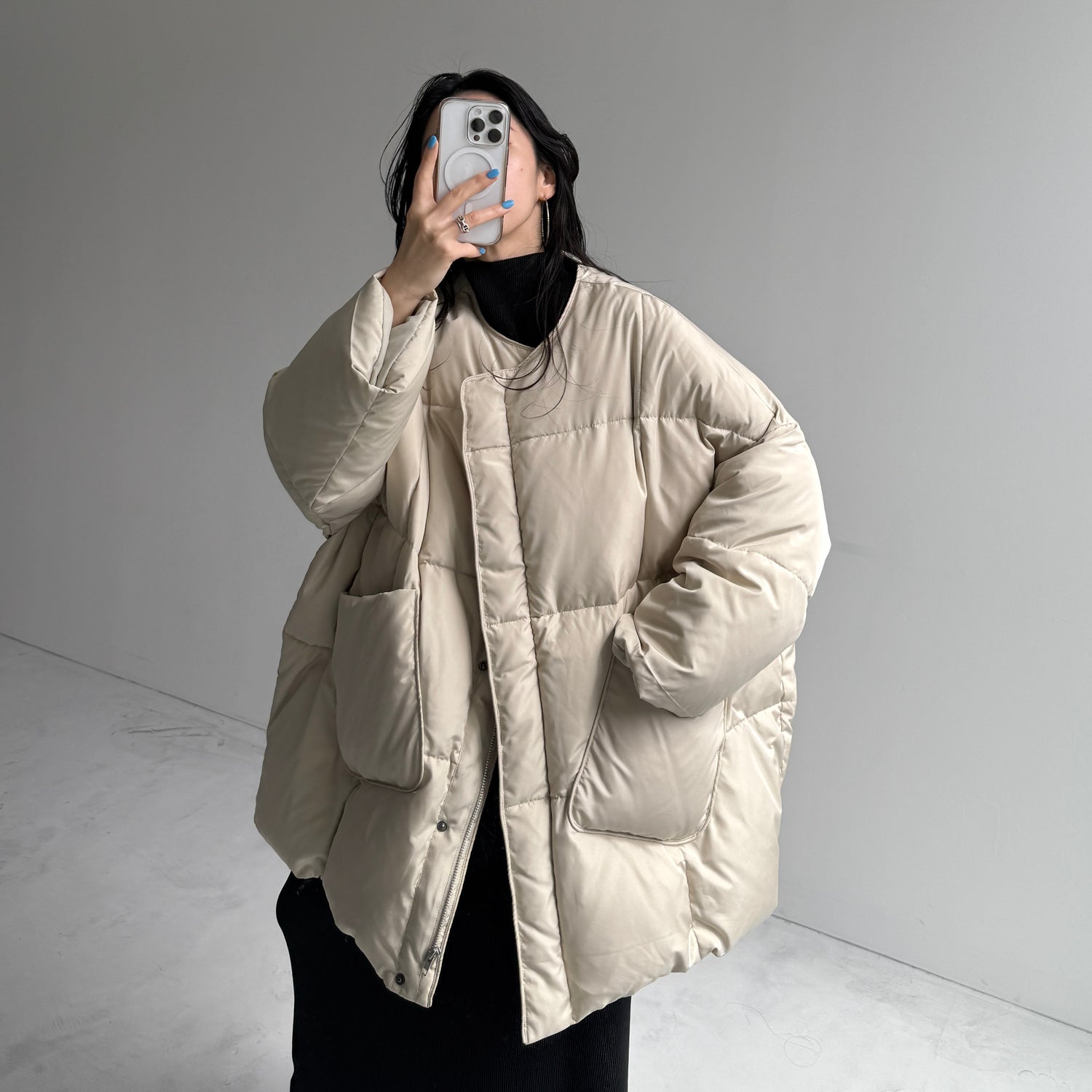 選べるポケット】perfect silhouette down / beige （パーフェクト