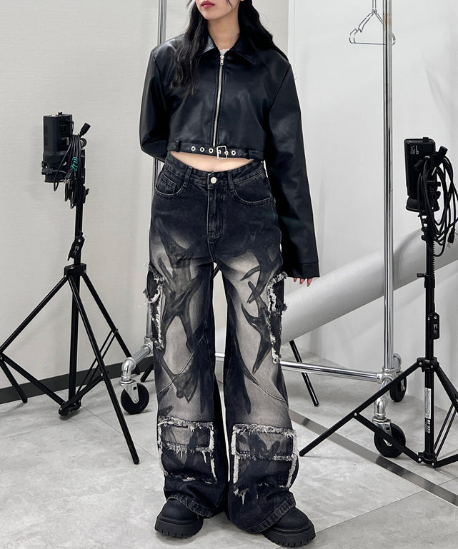 クロップドシングルライダースジャケット – WEGO ONLINE STORE