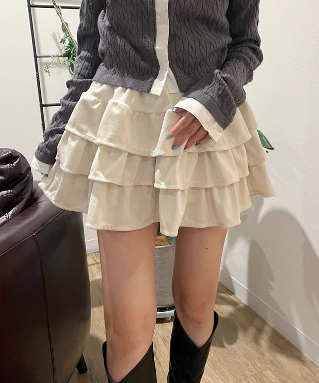 ベロア3段フリルミニスカート – WEGO ONLINE STORE