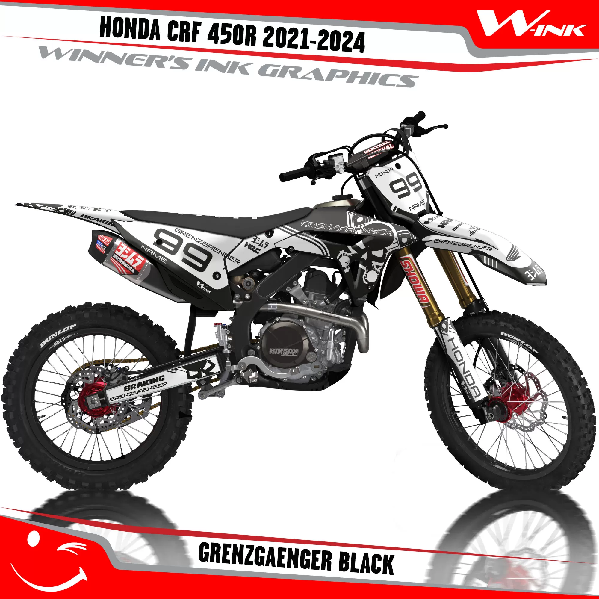 Decals Honda CRF 450R 2021-2024 Grenzgaenger White