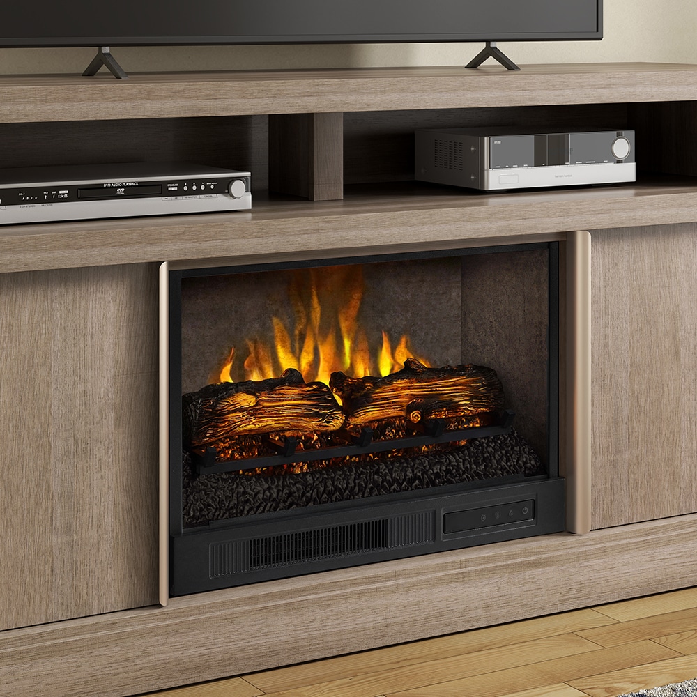 Meyerson 60in Natural Camel Ash Fireplace Console | Whalen Furniture