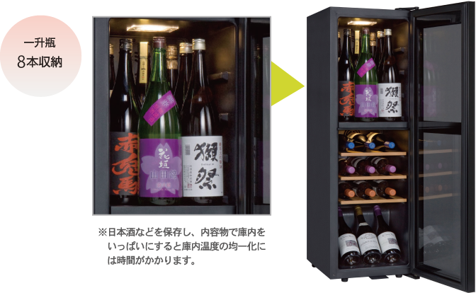 日本酒冷蔵庫+ワインセラーの2wayで使える画期的なワインセラー