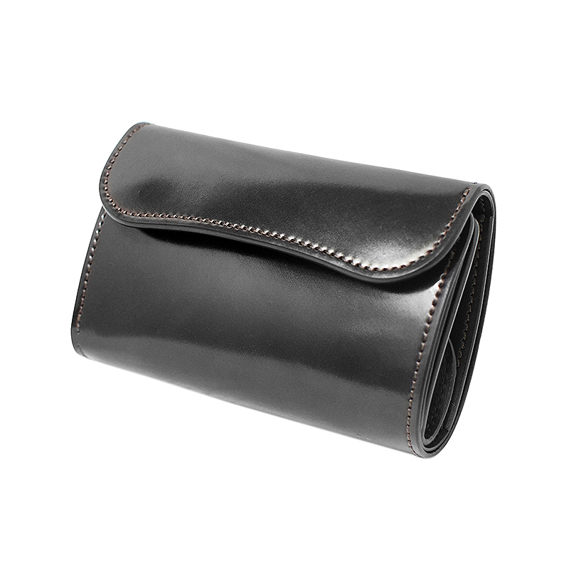 中型三つ折り財布《バーン》シェルコードバン｜WILDSWANS(ワイルド