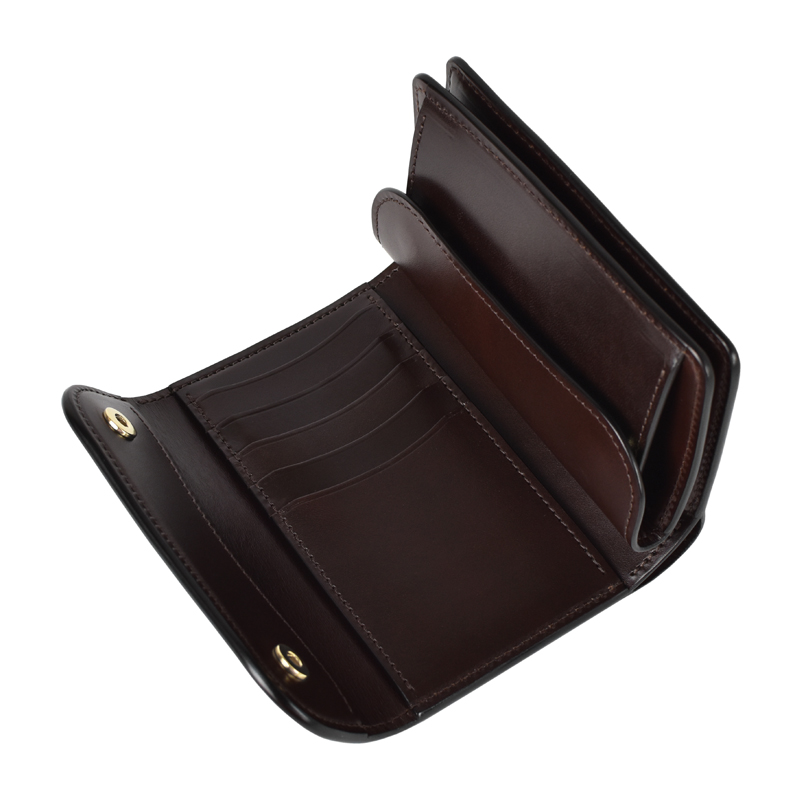 中型三つ折り財布《バーン》シェルコードバン｜WILDSWANS(ワイルド