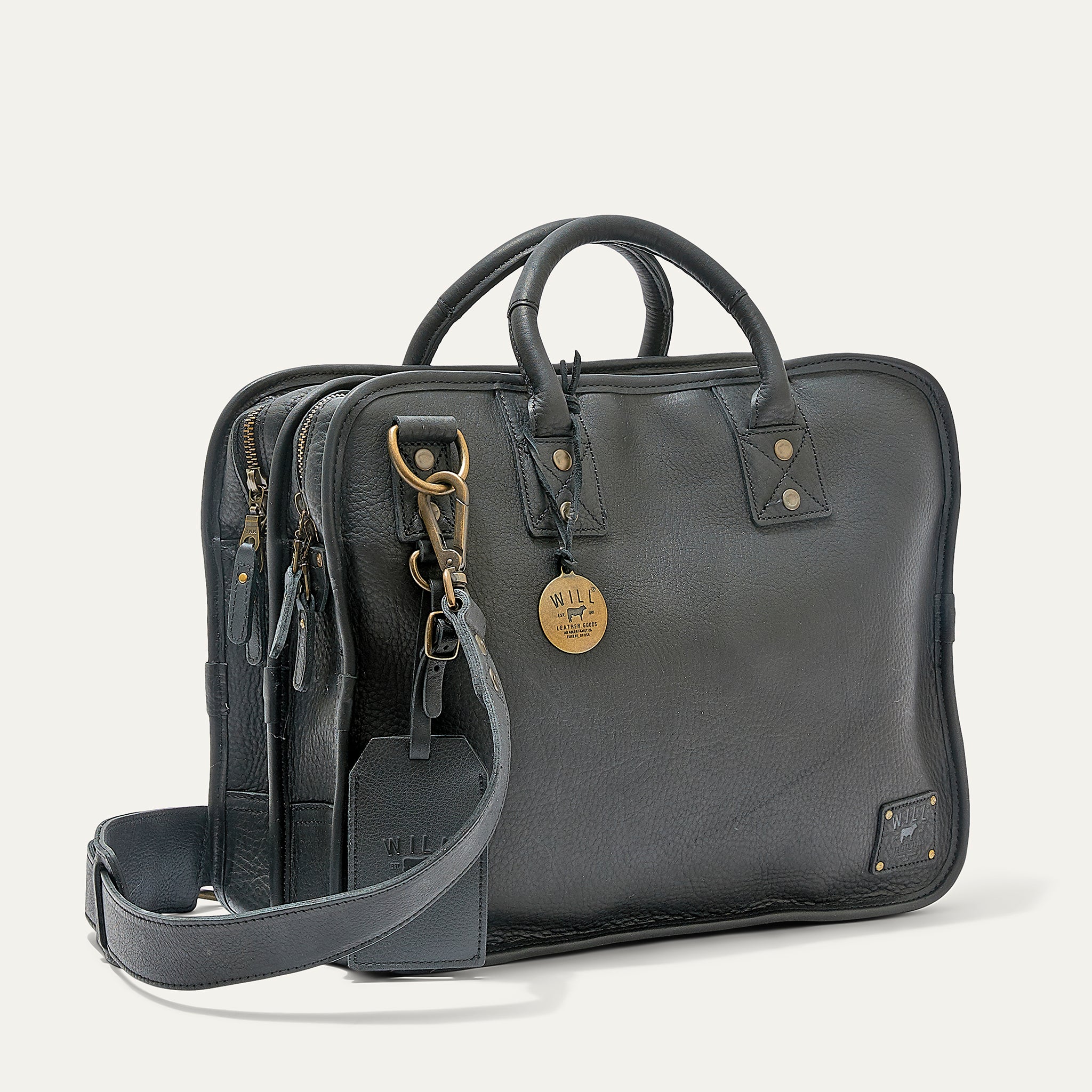 Hank Double Zip Briefcase – Will Leather Goods