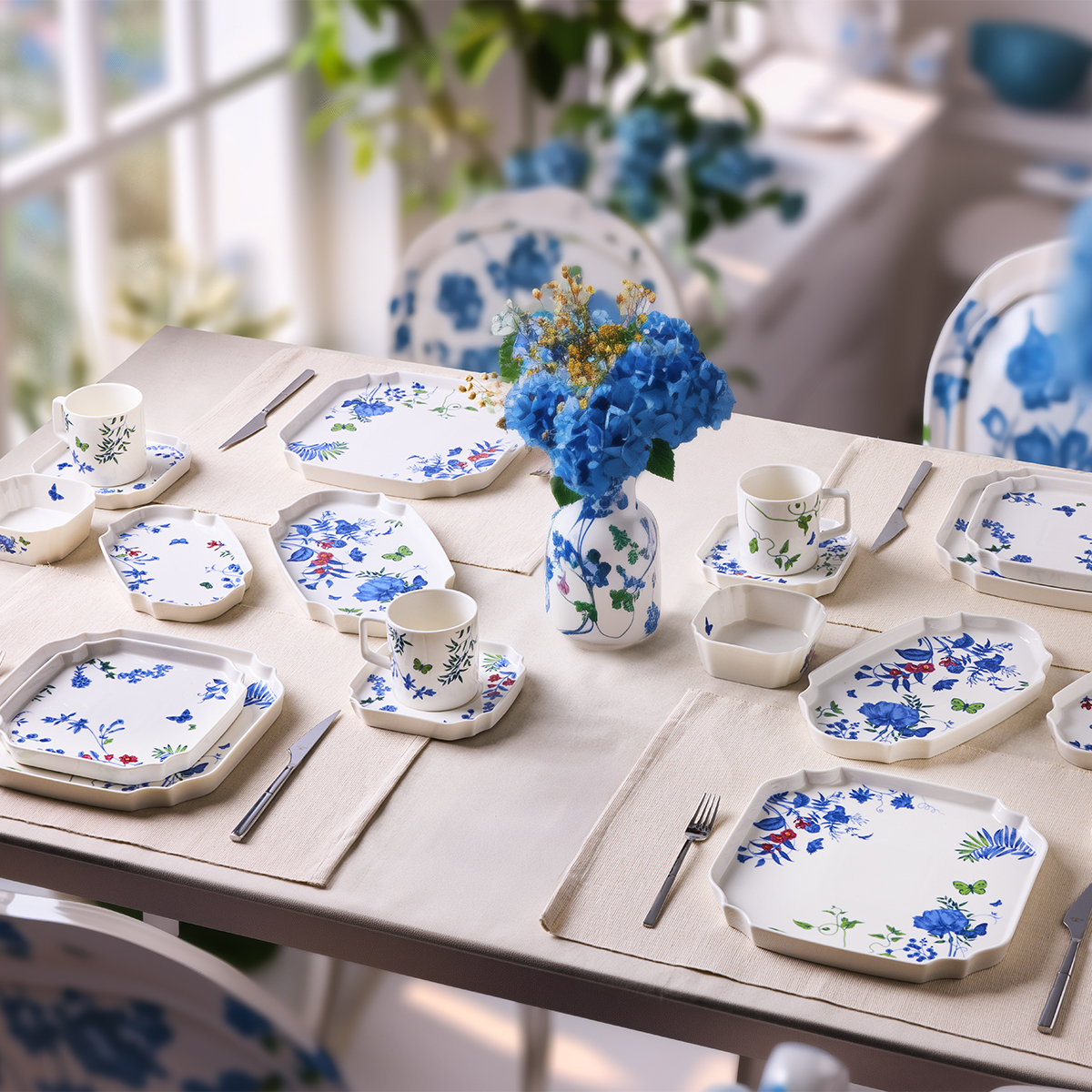 Evaliza King Flower Gold 42 Parça 6 Kişilik Kahvaltı Takımı